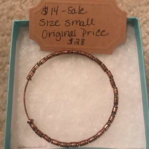 Antique Copper Beaded Bloom Bangle